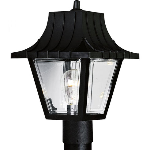 Progress Mansard P5414 31 1 60 Watt MED POST LANTERN in Textured Black Finish Model: P5414-31