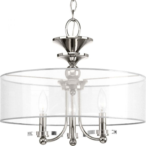 Progress Marche P350029 104 3 60 Watt CAND SEMI FLUSH CONV in Polished Nickel Finish Model: P350029-104
