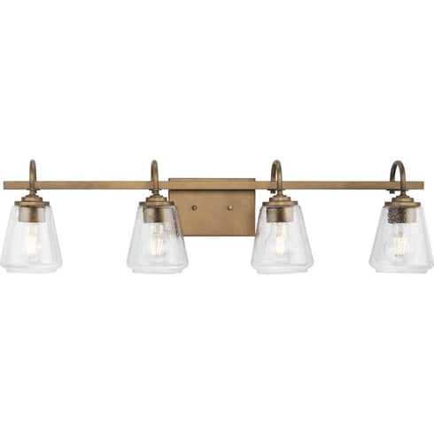 Progress Martenne Collection Four Light in Aged Bronze Modern Farmhouse Vanity Light Model: P300475-196