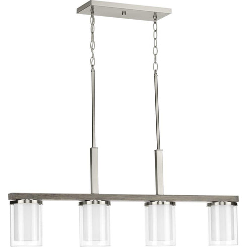 Progress Mast P400190 009 4 100 Watt MED CHANDELIER in Brushed Nickel Finish Model: P400190-009