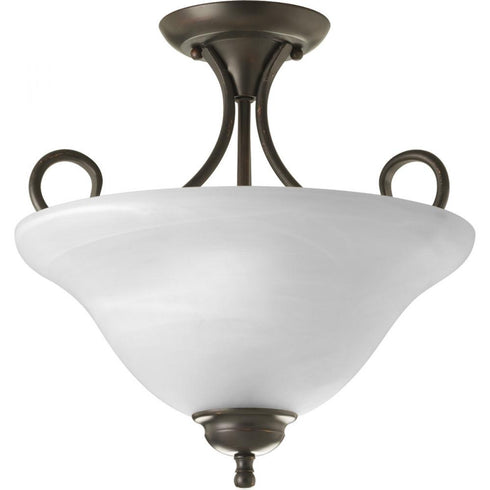 Progress Melon P3460 09 MED SEMI FLSH CTC in Brushed Nickel Finish Model: P3460-09