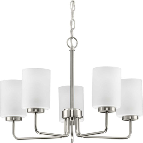 Progress Merry P400275 009 5 100 Watt MED CHANDELIER in Brushed Nickel Finish Model: P400275-009