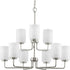 Progress Merry P400276 009 9 100 Watt MED CHANDELIER in Brushed Nickel Finish Model: P400276-009