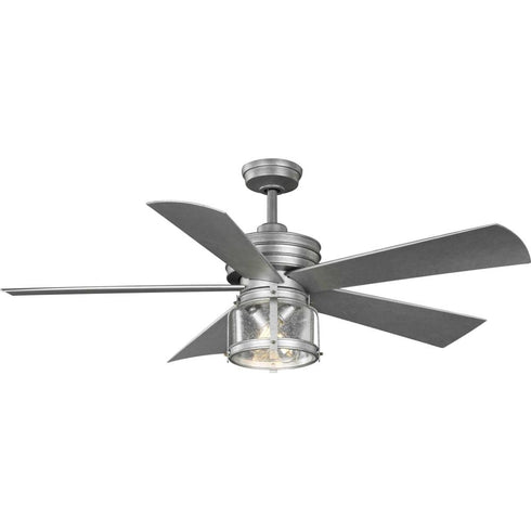 Progress Midvale P250011 028 WB 56 IN 5 BLADE FAN in Satin White Finish Model: P250011-028-WB