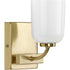 Progress Moore Collection One Light in Brushed Nickel White Opal Glass Luxe Bath Vanity Light Model: P300280-009