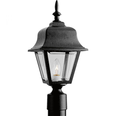 Progress Non-Metallic Incandescent P5456 31 1 100 Watt MED POST LANTERN in Textured Black Finish Model: P5456-31