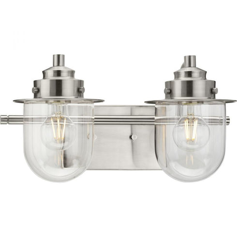 Progress Northlake P300435 009 2 Light BATH in Brushed Nickel Finish Model: P300435-009