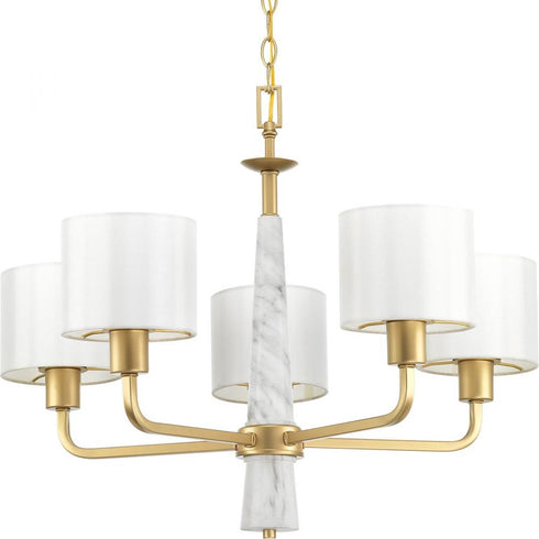 Progress Palacio P400098 078 5 75 Watt MED CHANDELIER in Vintage Gold Finish Model: P400098-078