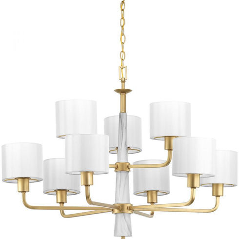 Progress Palacio P400099 078 9 75 Watt MED CHANDELIER in Vintage Gold Finish Model: P400099-078