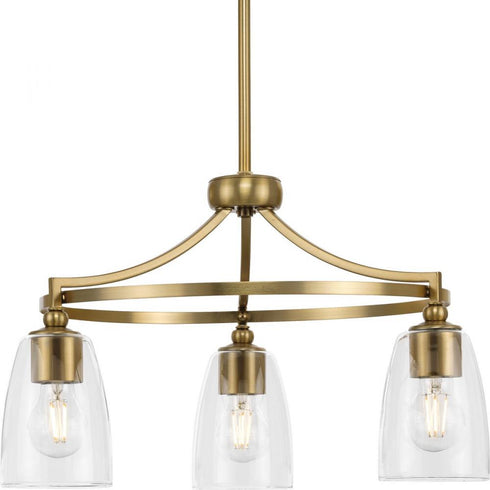 Progress Parkhurst P400295 009 3 60 Watt MED CHANDELIER in Brushed Nickel Finish Model: P400295-009