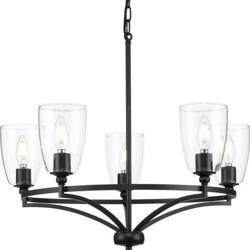 Progress Parkhurst P400296 009 5 60 Watt CAND CHANDELIER in Brushed Nickel Finish Model: P400296-009