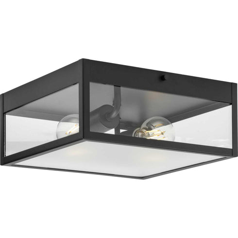 Progress Parrish P550136 31M 2 Light FLUSHMT in Matte Black Finish Model: P550136-31M