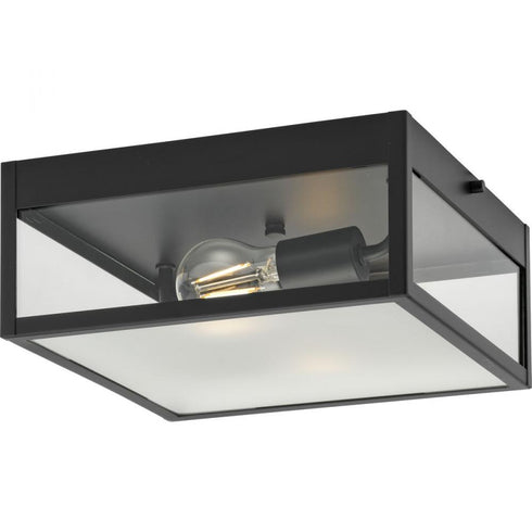 Progress Parrish P550136 31M 2 Light FLUSHMT in Matte Black Finish Model: P550136-31M