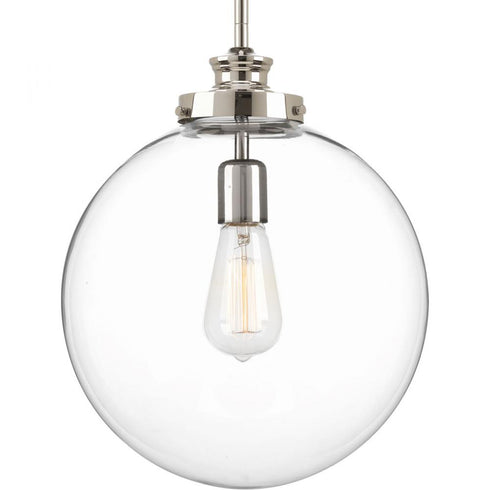 Progress Penn P5328 104 1 100 Watt MED PENDANT in Polished Nickel Finish Model: P5328-104
