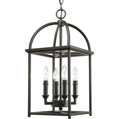 Progress Piedmont Collection Four Light Foyer Lantern in Antique Bronze Finish Model: P3884-20