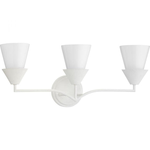 Progress Pinellas Collection Three Light in White Plaster Contemporary Vanity Light Model: P300497-197