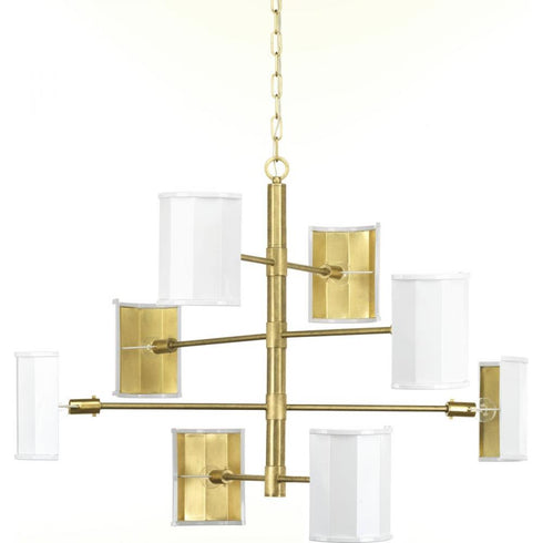 Progress Point Dume™ - Wandermere 8 Light P400192 160 8 60 Watt CAND CHANDELIER in Brushed Brass Finish Model: P400192-160