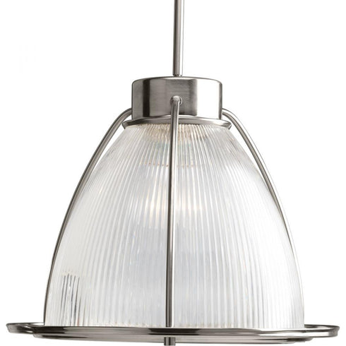 Progress Prismatic Glass P5183 09 1 150 Watt MED STEM MNT PENDANT in Brushed Nickel Finish Model: P5183-09