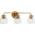 Progress Quillan Collection Three Light in White Plaster Transitional Bath & Vanity Light Model: P300490-197