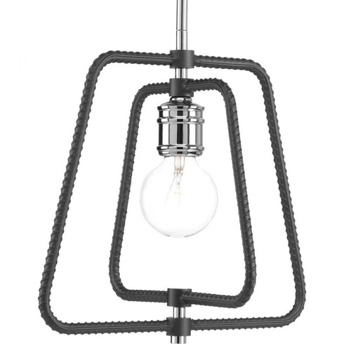 Progress Re-Bar 1 Light Re Bar Mini Pendant in Polished Chrome Finish Model: P500119-015