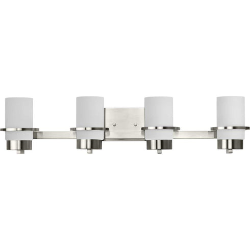Progress Reiss P300416 009 4 Light BATH in Brushed Nickel Finish Model: P300416-009