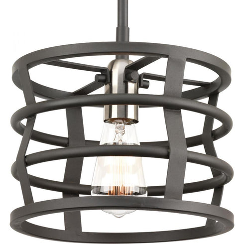 Progress Remix P500010 143 1 60 Watt MED MINI PENDANT in Graphite Finish Model: P500010-143