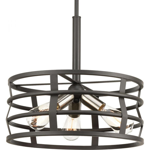 Progress Remix P500011 143 3 60 Watt MED PENDANT in Graphite Finish Model: P500011-143
