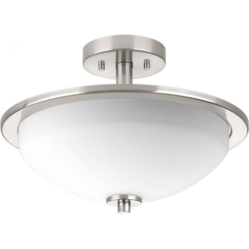 Progress Replay P3424 09 2 100 Watt MED SEMI FLUSH in Brushed Nickel Finish Model: P3424-09
