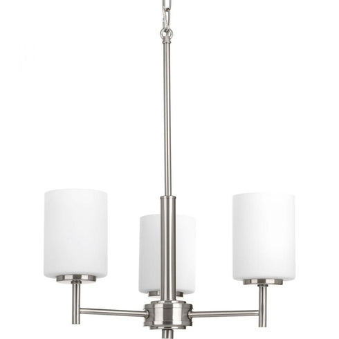 Progress Replay P4318 09 3 100 Watt MED CHANDELIER in Brushed Nickel Finish Model: P4318-09