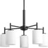 Progress Replay P4319 09 5 100 Watt MED CHANDELIER in Brushed Nickel Finish Model: P4319-09