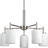 Progress Replay P4319 09 5 100 Watt MED CHANDELIER in Brushed Nickel Finish Model: P4319-09