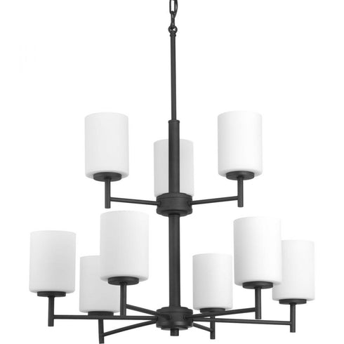 Progress Replay P4726 09 9 100 Watt MED CHANDELIER in Brushed Nickel Finish Model: P4726-09