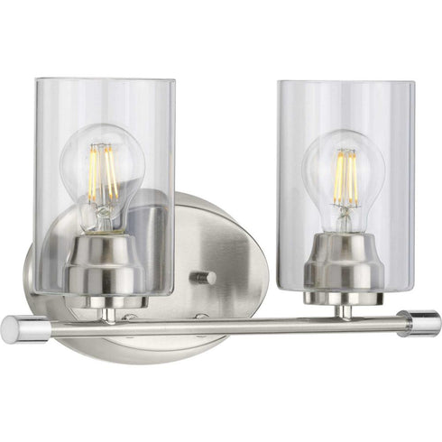 Progress Riley P300277 009 2 60 Watt MED BATH BRACKET in Brushed Nickel Finish Model: P300277-009