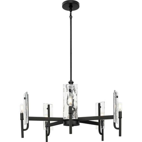 Progress Rivera Collection 5 Light in Matte Black Luxe Industrial Chandelier Model: P400363-31M