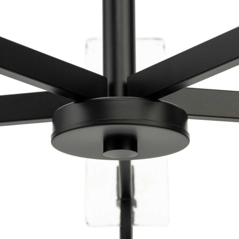 Progress Rivera Collection 5 Light in Matte Black Luxe Industrial Chandelier Model: P400363-31M