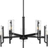 Progress Rivera Collection 5 Light in Matte Black Luxe Industrial Chandelier Model: P400363-31M