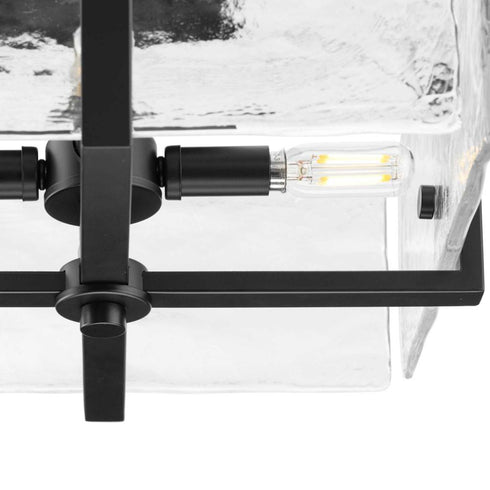 Progress Rivera Collection Four Light 13 in. in Matte Black Luxe Industrial Flush Mount Model: P350271-31M