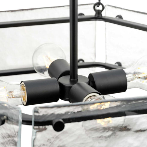 Progress Rivera Collection Four Light in Matte Black Luxe Industrial Chandelier Model: P400354-31M