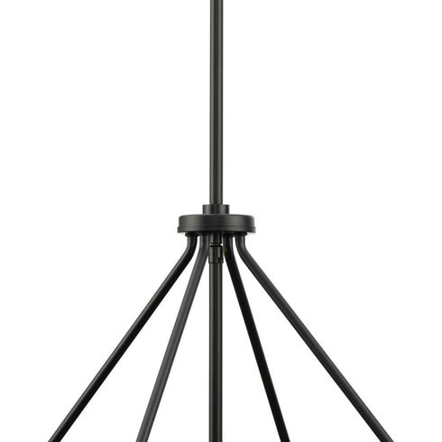 Progress Rivera Collection Six Light in Matte Black Luxe Industrial Chandelier Model: P400355-31M