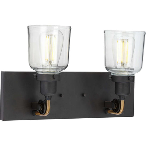 Progress Rushton P300227 009 2 60 Watt MED BATH BRACKET in Brushed Nickel Finish Model: P300227-009