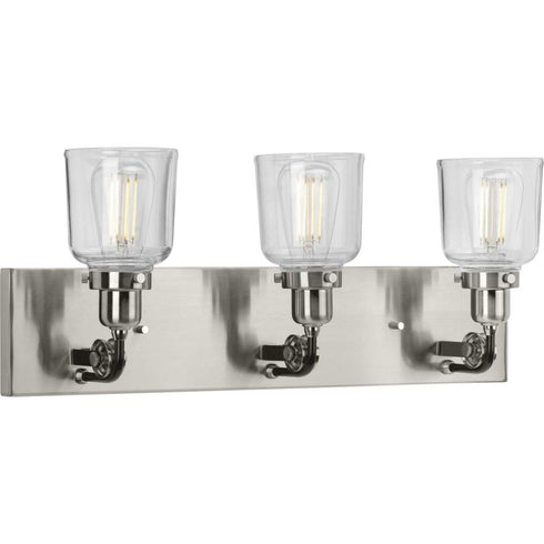Progress Rushton P300228 009 3 60 Watt MED BATH BRACKET in Brushed Nickel Finish Model: P300228-009