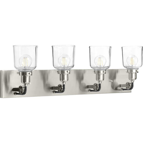 Progress Rushton P300229 009 4 60 Watt MED BATH BRACKET in Brushed Nickel Finish Model: P300229-009