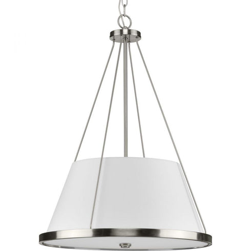Progress Saffert P500357 009 3 60 Watt MED PENDANT in Brushed Nickel Finish Model: P500357-009