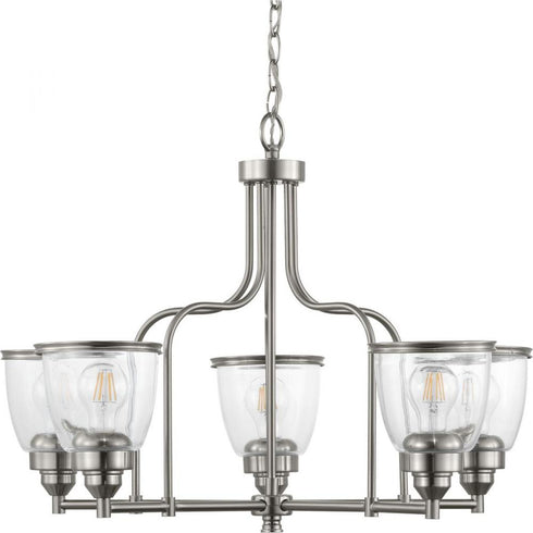 Progress Saluda Collection Five Light Chandelier in Brushed Nickel Finish Model: P400136-009