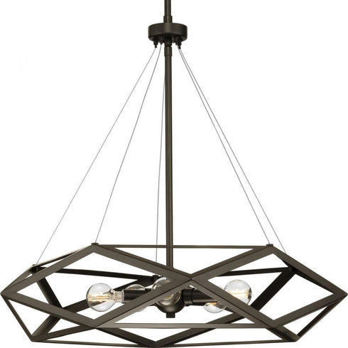 Progress Saucedo P500422 129 5 Light PENDANT in Architectural Bronze Finish Model: P500422-129