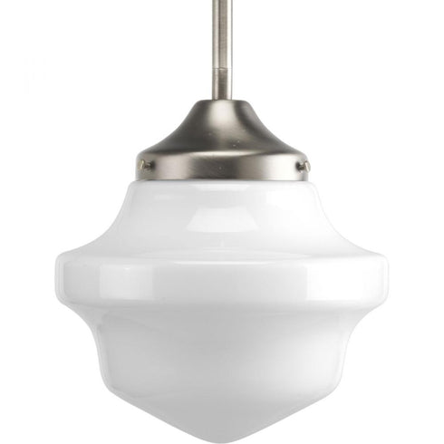 Progress School House Pendant P5196 09 1 100 Watt MED PENDANT in Brushed Nickel Finish Model: P5196-09
