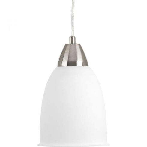 Progress Simple LED Simple Collection One Light LED Pendant in Brushed Nickel Finish Model: P5176-0930K9