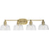 Progress Singleton P300398 009 4 Light BATH in Brushed Nickel Finish Model: P300398-009