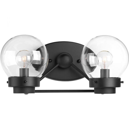 Progress Spatial P300113 031 2 60 Watt MED BATH BRACKET in Matte Black Finish Model: P300113-031