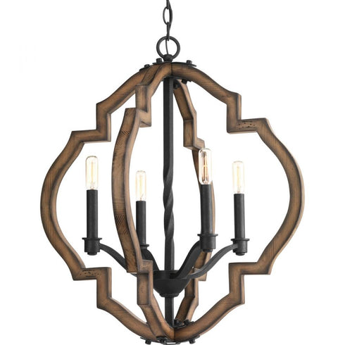 Progress Spicewood P4766 71 4 60 Watt CAND CHANDELIER in Gilded Iron Finish Model: P4766-71